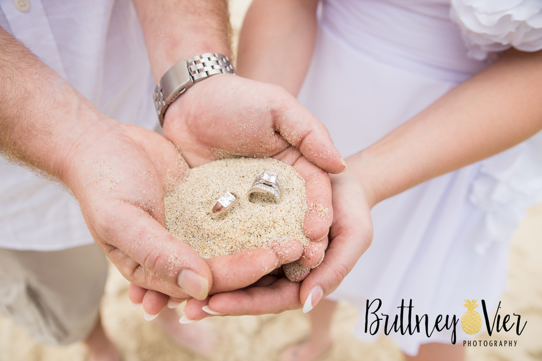 Oahu wedding photographer | beach ceremony, wedding bands