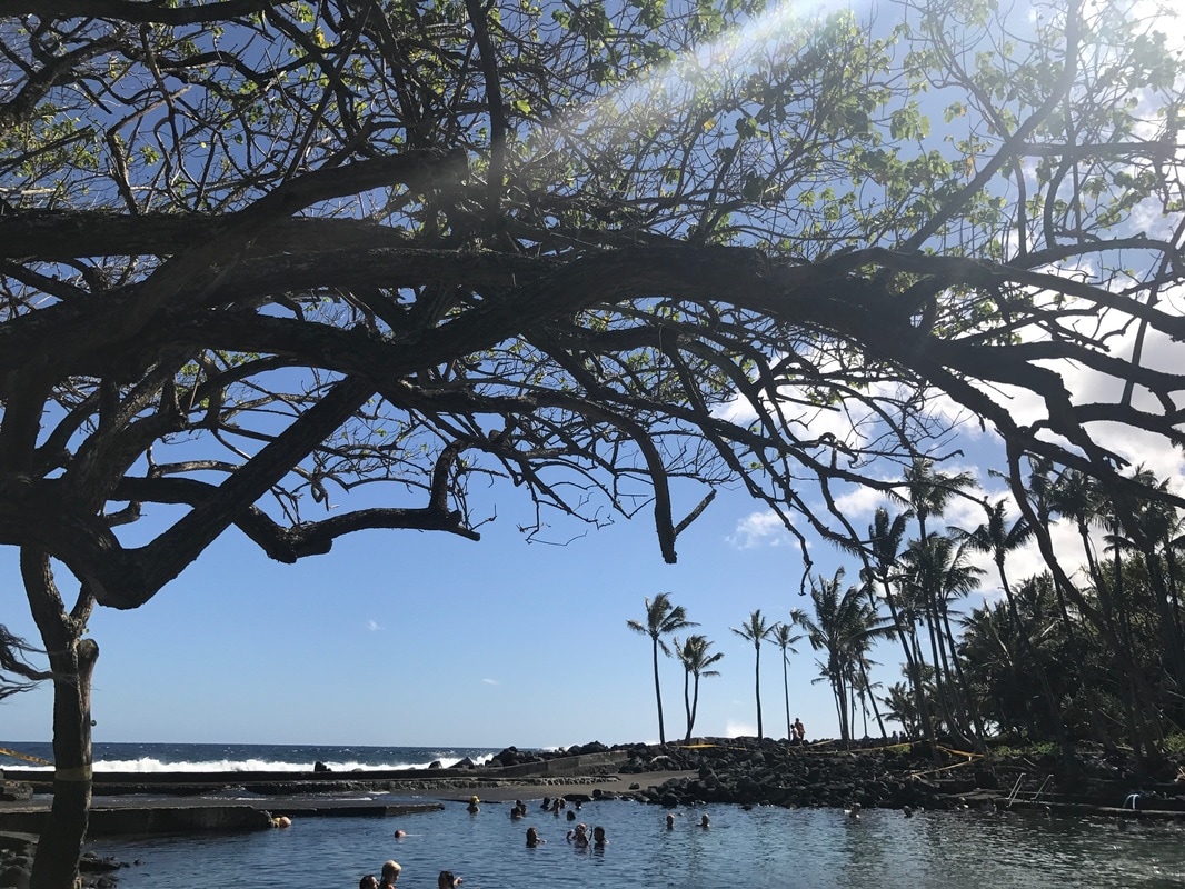 Ahanalui beach park, a naturally heated springs | Big Island Family Vacation
