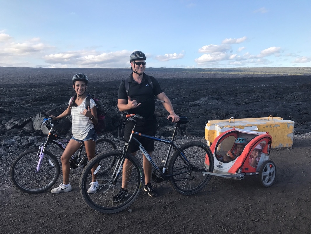 Biking to the lava flow | Big Island Hawaii family vacation