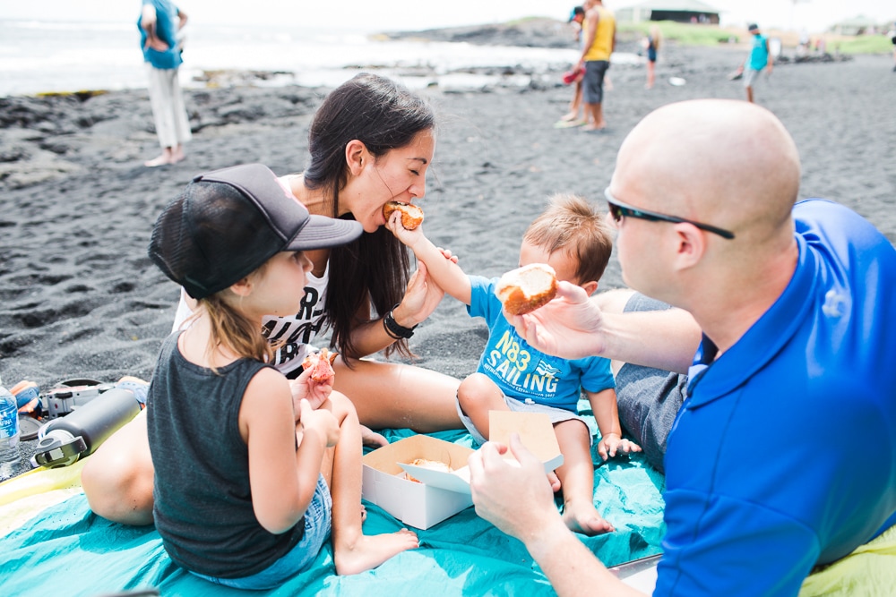 Punalu'u black sand beach | Big Island family vacation